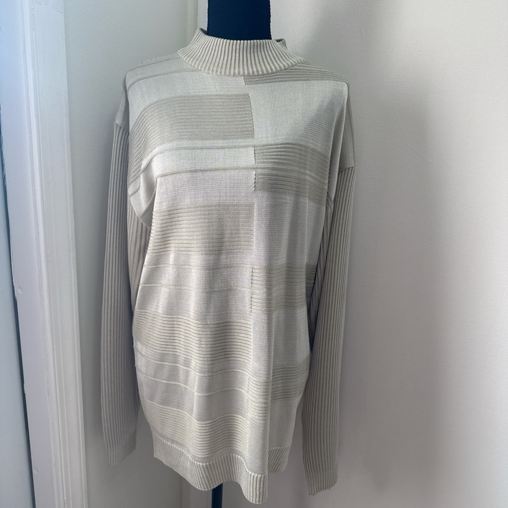 Men's Classic Cream Turtleneck Sweater